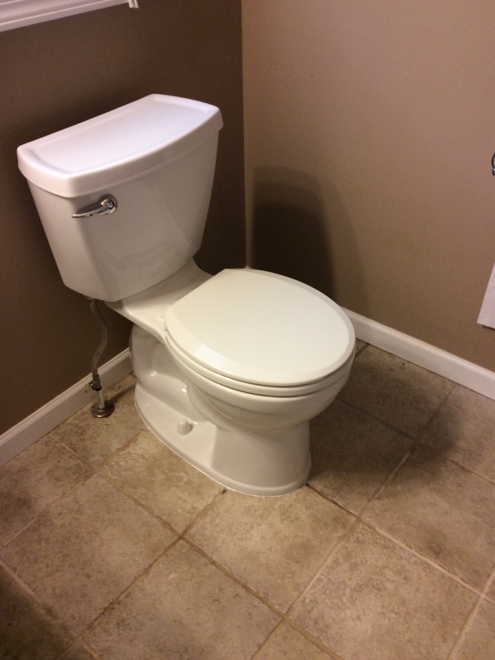 Install customer supplied American Standard toilet