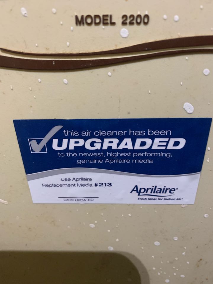 Maintained the heating systems today including Aprilaire filtration system 