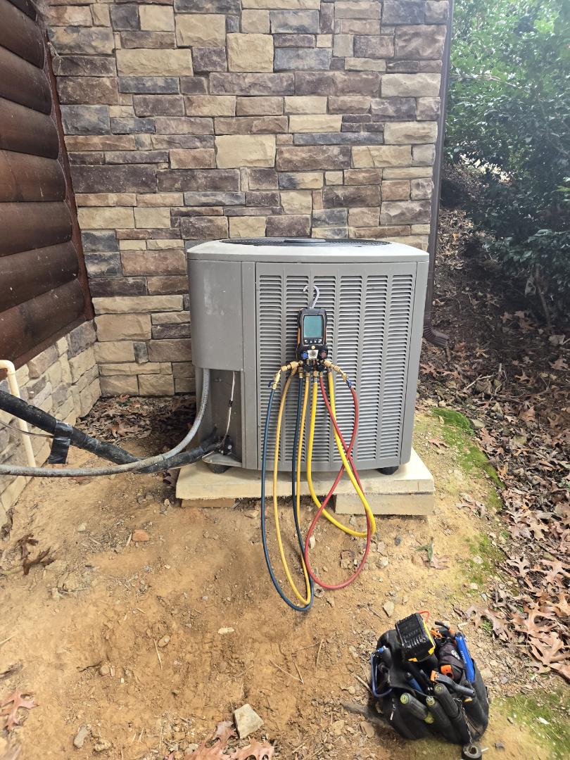 Heating maintenance to Lennox duel fuel system and Fire log service.