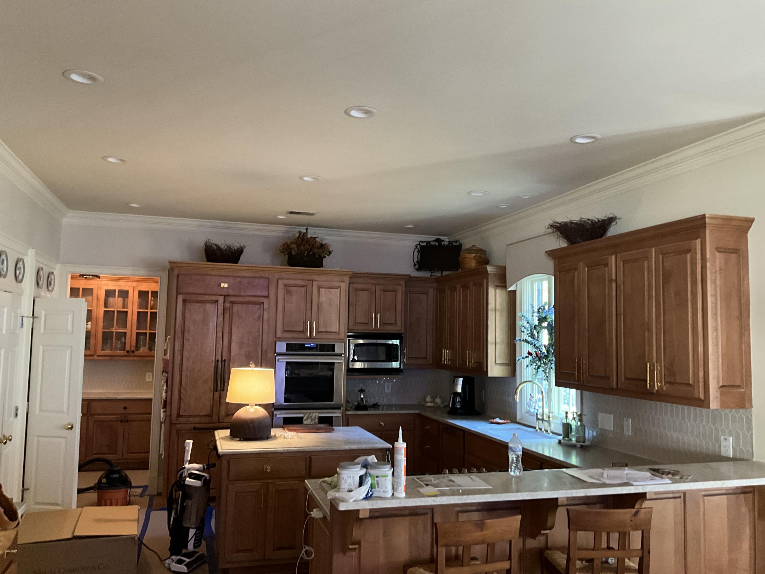 Add wiring for some under counter lighting or above counter lighting, etc...