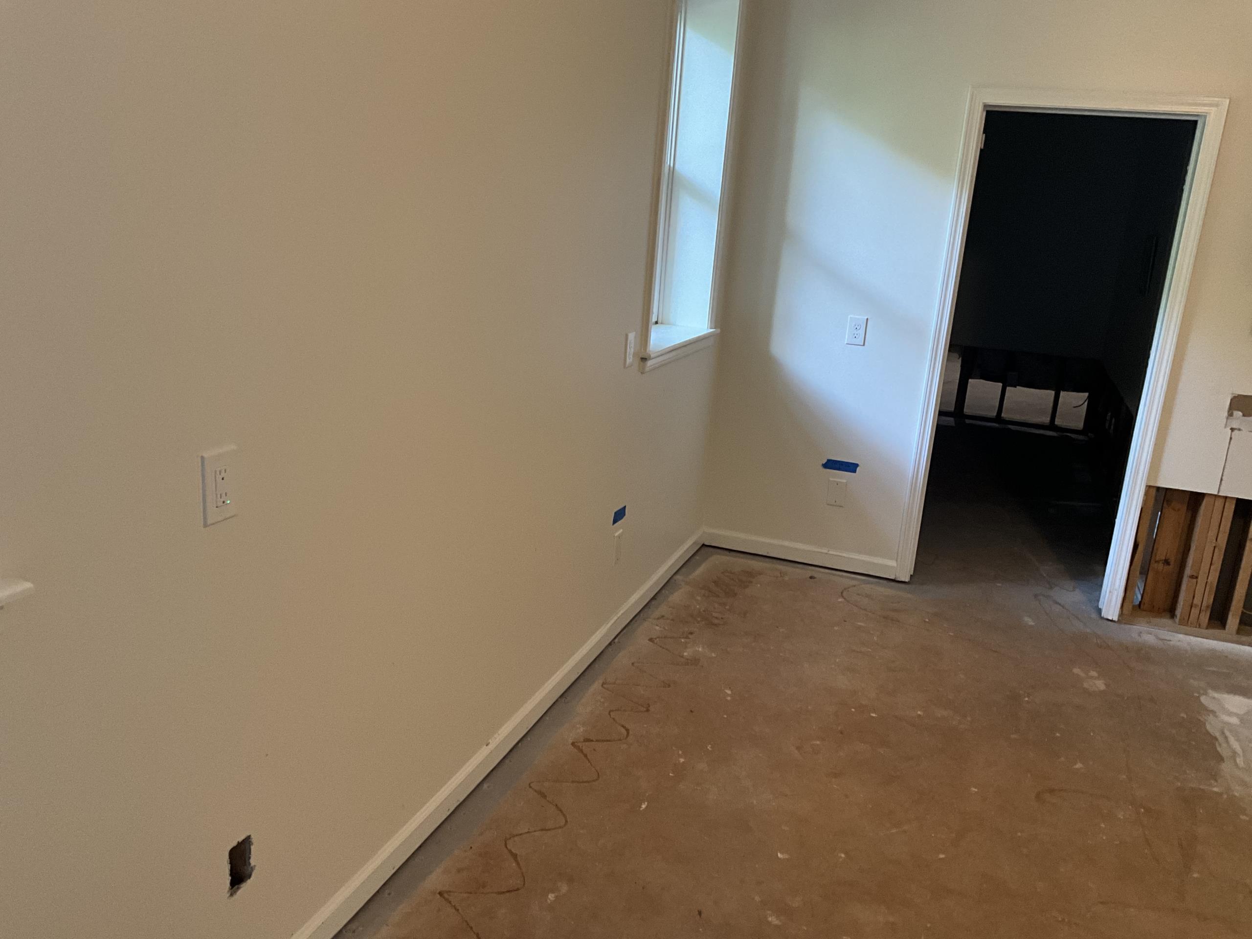 Good morning. Following our recent email, I wanted to confirm your availability for an estimate on basement work. After a sewage flood, we're remodeling the space, including rearranging cabinets and moving rooms. This involves relocating some outlets higher on the walls and installing new ones in certain areas, all in an unfinished section. Additionally, we plan to install new lighting fixtures in the same area. Please let me know your availability, excluding this morning and Thursday morning.