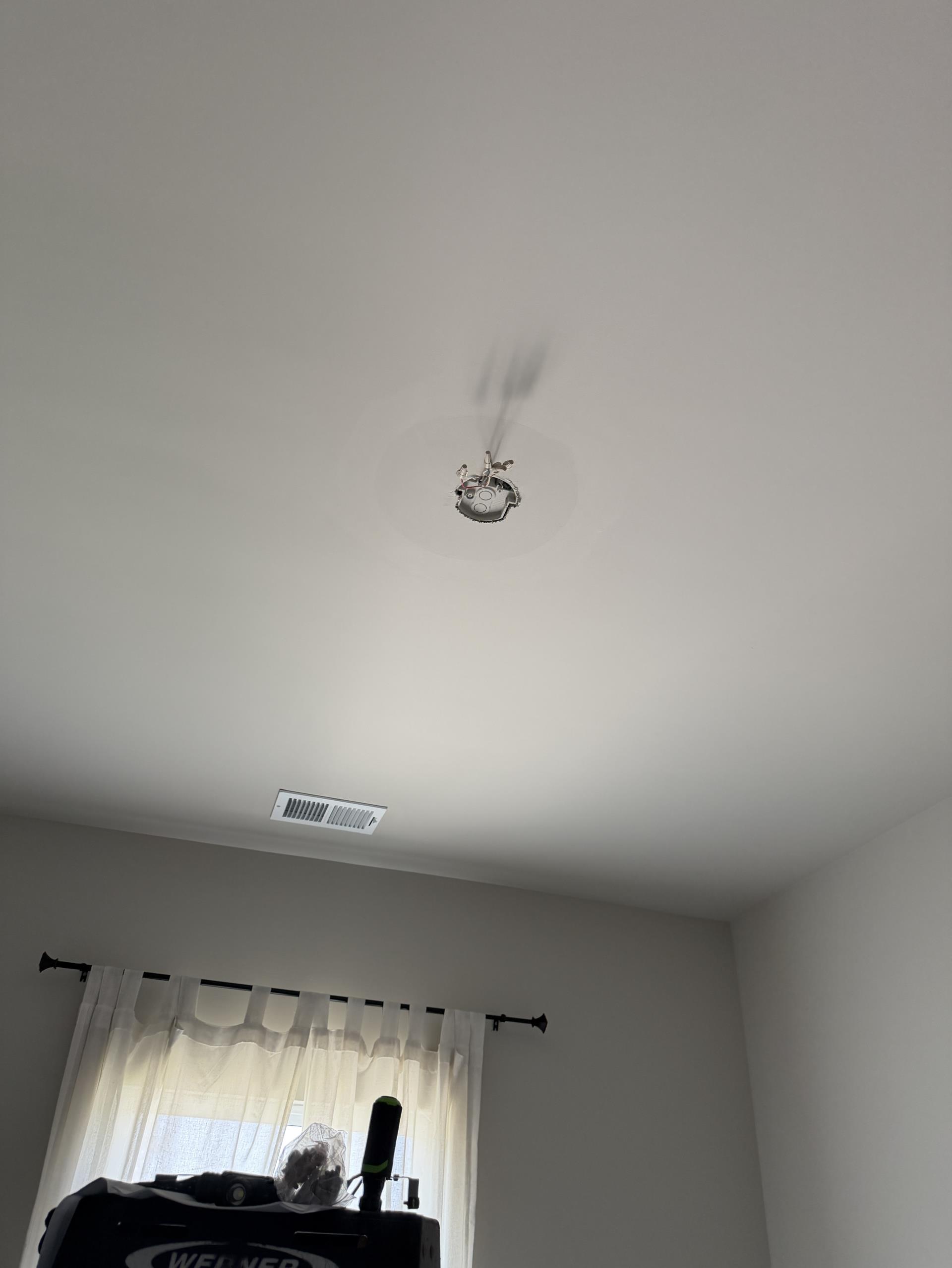 I carefully removed three existing light fixtures from the bedrooms, ensuring no damage to the ceiling or walls. Each new ceiling fan/light combination was meticulously mounted, with precise wiring to meet safety standards. After installation, I conducted thorough tests on each fixture to confirm safe operation and full functionality. The new fixtures not only enhance the room aesthetics but also provide improved lighting and air circulation.