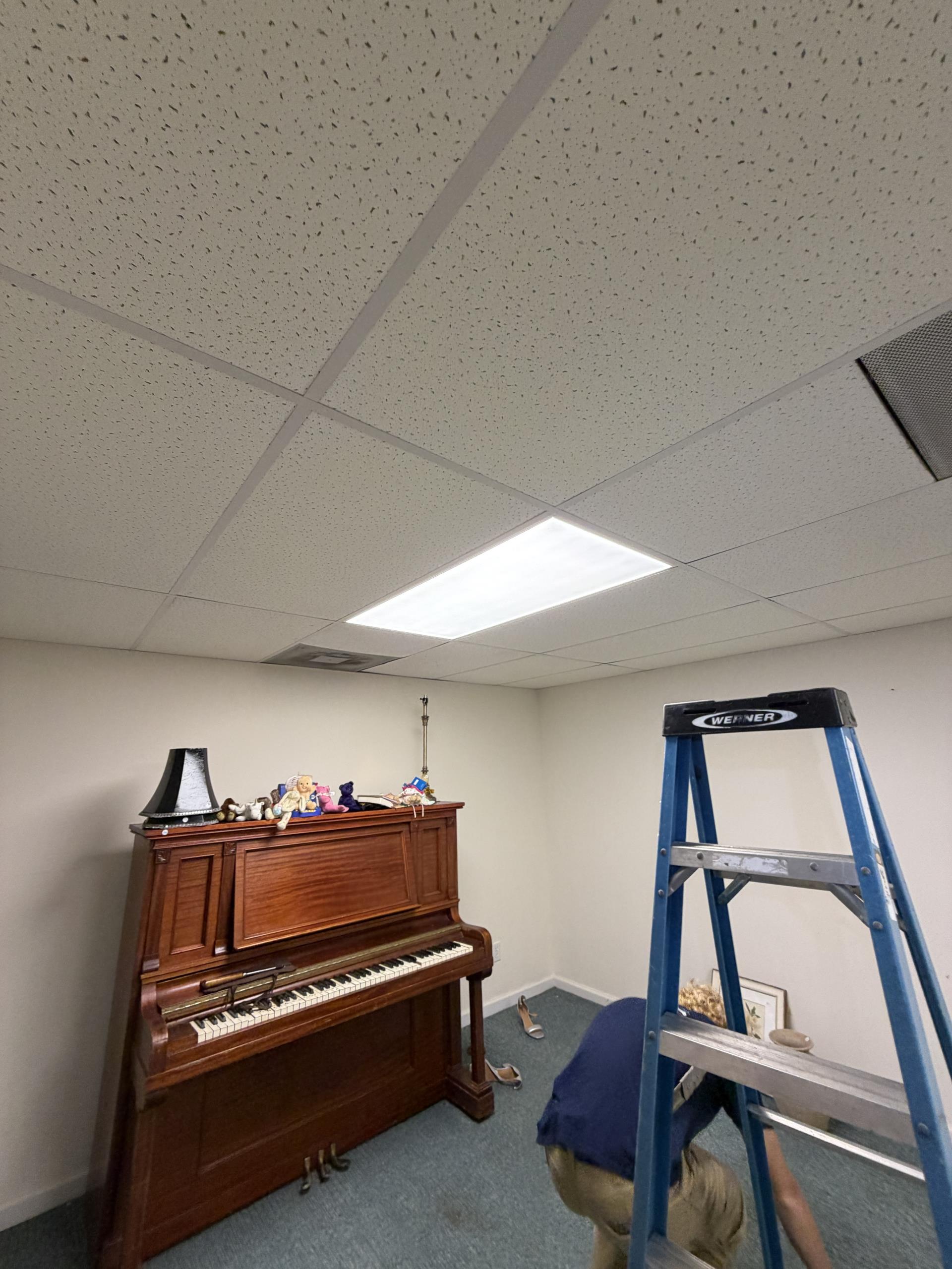 I installed two customer-supplied Level 1 lighting fixtures in the designated area. I carefully connected each fixture to the existing 120V lighting circuits, ensuring all wiring was done according to safety standards. After installation, I verified the proper operation of each fixture, checking for consistent and adequate illumination. I double-checked all electrical connections to ensure they were secure and free from any potential hazards. Upon completion, I confirmed that both fixtures were functioning correctly, providing the desired lighting in the space.