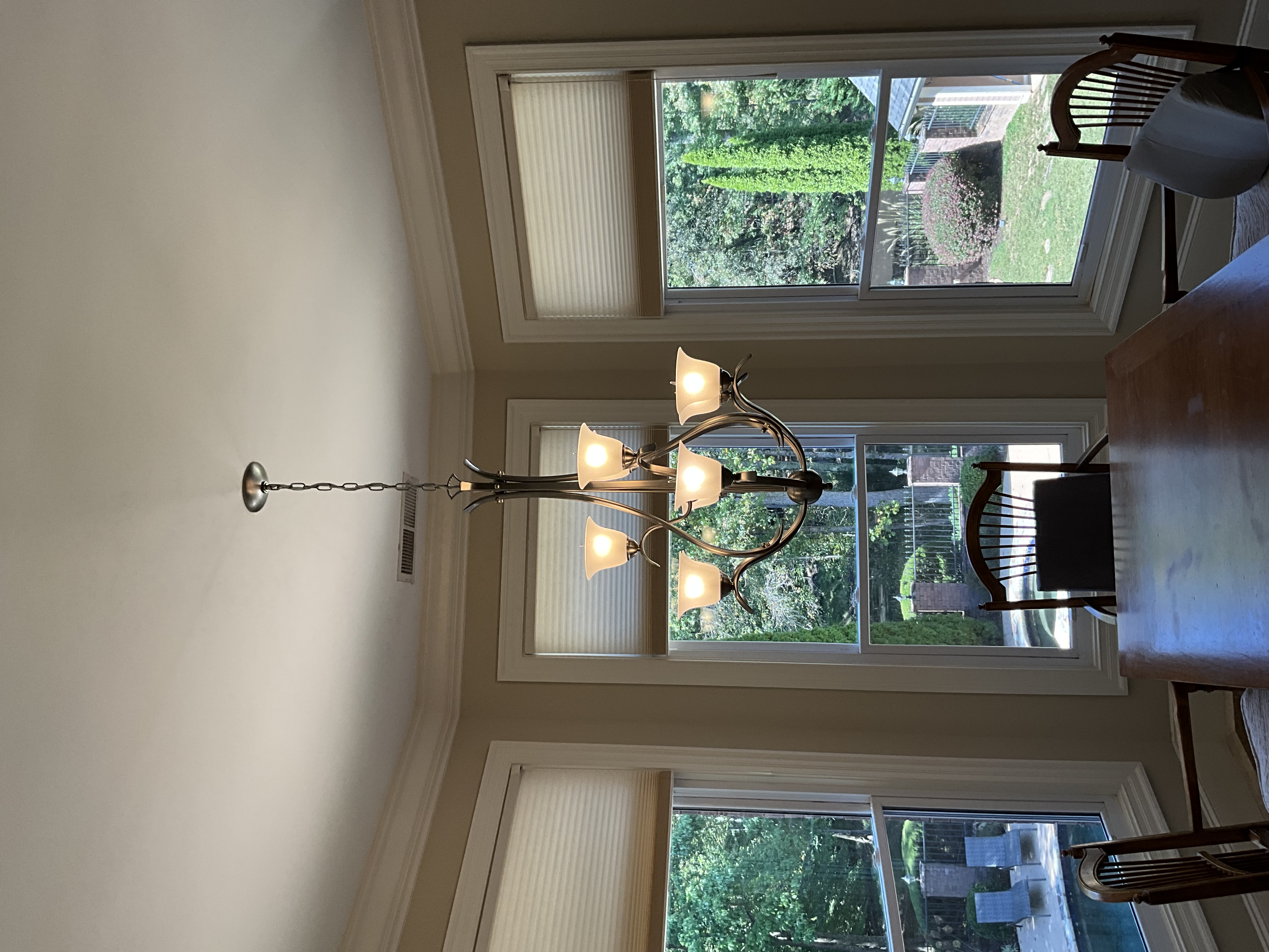 I replaced the dining room light fixture according to the customer's specifications. The old fixture was carefully removed, and the new one was installed, ensuring all wiring was correctly connected. The new fixture was tested for proper function and brightness. After confirming everything was in working order, the area was cleaned, and the job was completed to the customer's satisfaction.