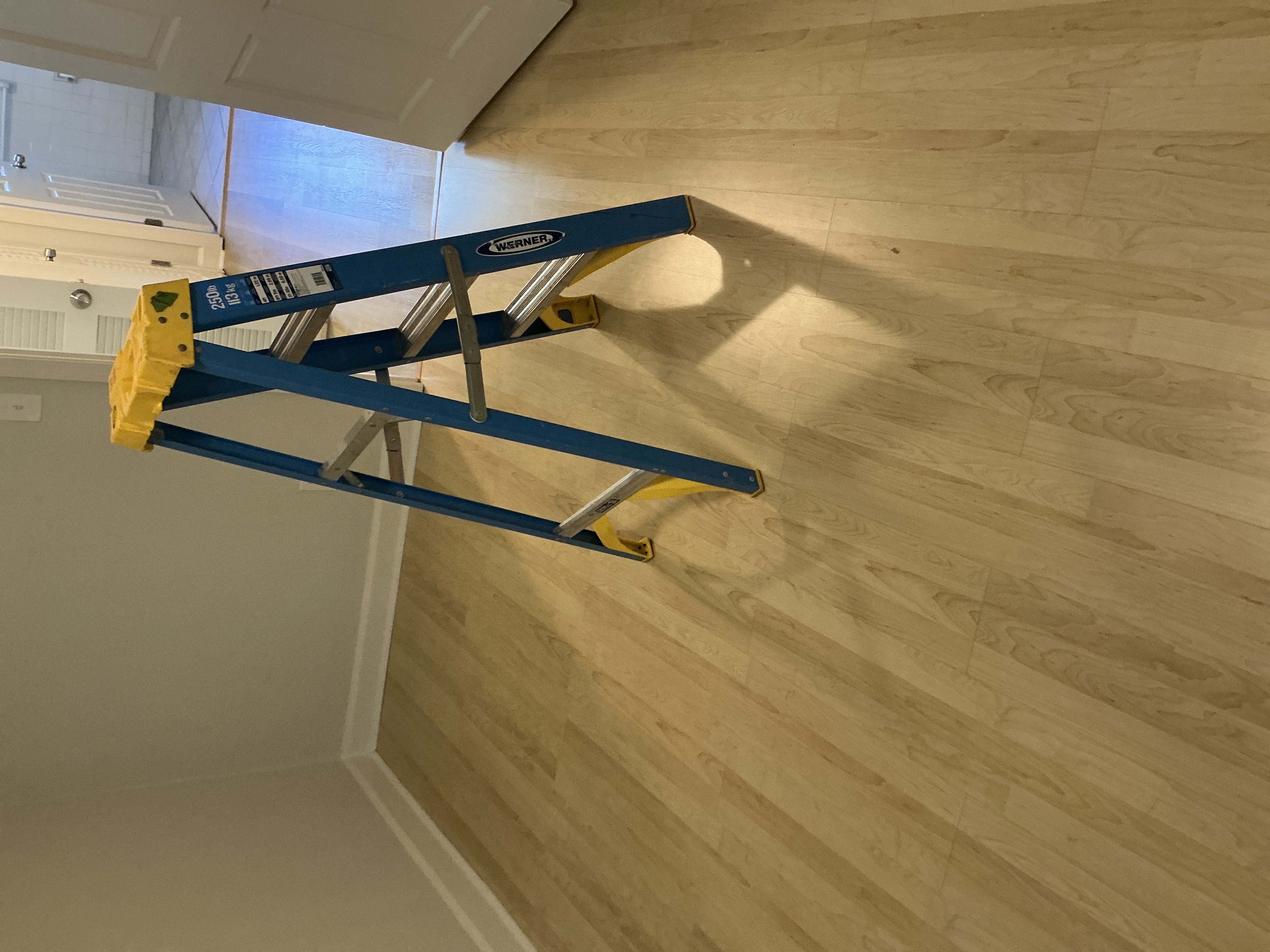 Upon arrival, I assessed the installation requirements for a ceiling fan. The customer-supplied box was unsuitable due to close stud spacing. I selected and installed a T-brace ceiling fan rated support box for adequate mounting. Following this, I installed the customer-supplied ceiling fan. The installation was completed successfully, ensuring the fan is securely mounted and ready for use.