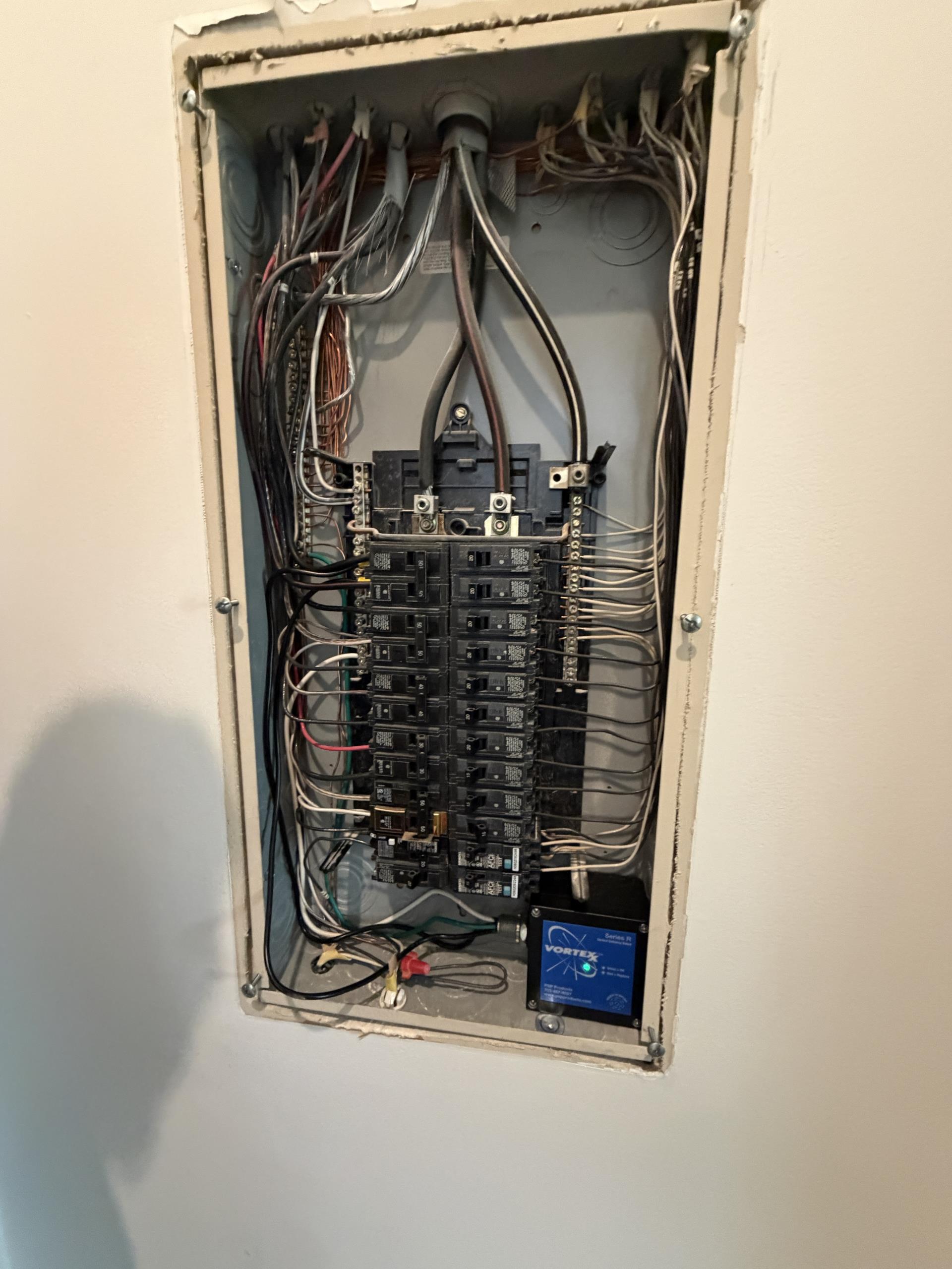 I installed a new 120-volt, 20-amp circuit for the bathroom, including new wiring and junction boxes. A GFCI-protected receptacle was added to power the towel warming rack and hair dryer. A single-pole GFCI circuit breaker was installed for extra ground fault protection. A Type 1 whole-home surge protection device was also added at the main panel to safeguard the electrical system and appliances. All work was performed according to electrical codes and tested for proper operation.