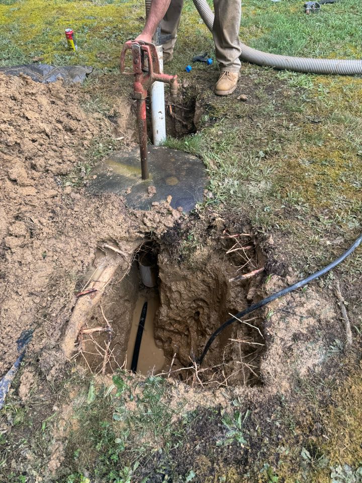 Repairing a broken well line underground 