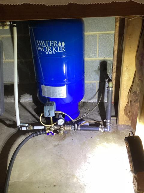 Replaced 20 Gal pressure tank, new tank T and accessories
