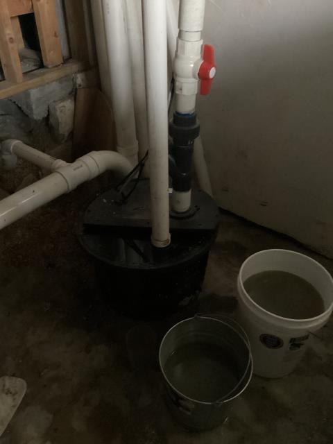 Installed new sewage pump