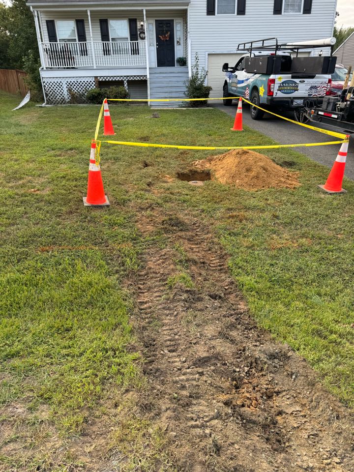 Replacing a water line underground 