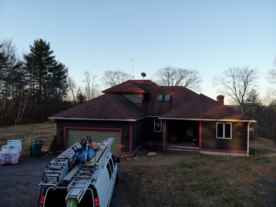 Princeton, MA - Installing Owens Corning Duration Shingles in Teak on this Princeton MA home today. 10 degrees at start of job!!! Princeton, MA - Installing Owens Corning Duration Shingles in Teak on this Princeton MA home today. 10 degrees at start of job!!!