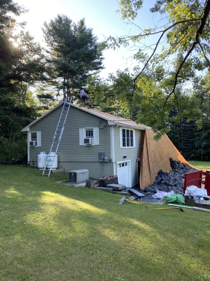 Princeton, MA - Stripping and reroofing this home in Princeton, MA and installing Atlas Pinnacle Pristine shingles. Princeton, MA - Stripping and reroofing this home in Princeton, MA and installing Atlas Pinnacle Pristine shingles.