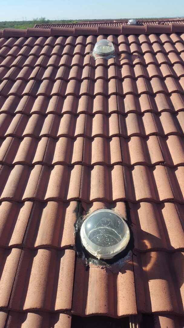 Apache Junction, AZ - Skylight leaking need to pull tile up redo underlayment reinstall tile Apache Junction, AZ - Skylight leaking need to pull tile up redo underlayment reinstall tile