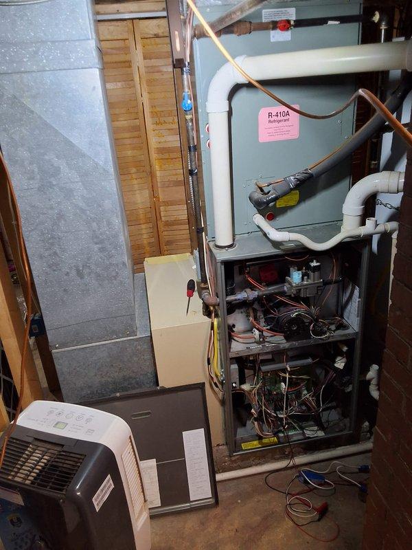 Responded to no-heat call for 2-year homeowner with Trane HVAC system. Diagnosed failed circuit board causing complete system non-operation, with home temperature at 65°F despite functional breakers. Replaced control board, tested system operation, and verified proper airflow and heating function restored.