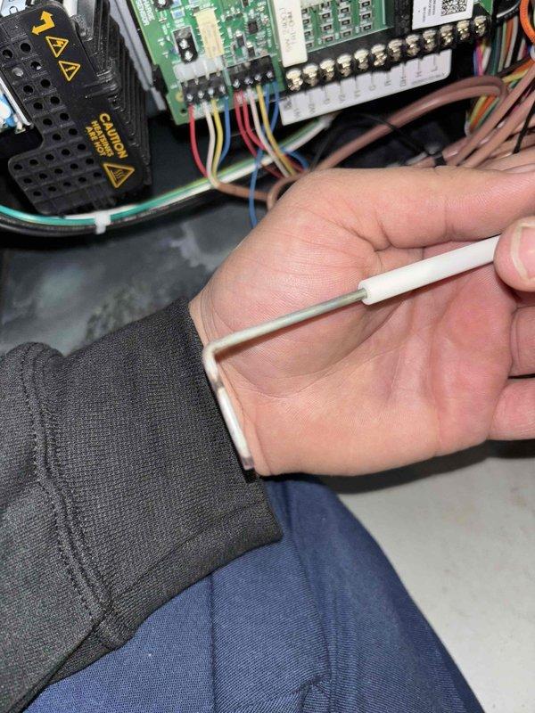 Performed Platinum Level maintenance service on one HVAC system. Inspected electrical connections and control board components using specialized tools. Checked wiring terminals for proper connection and security at circuit board interface.