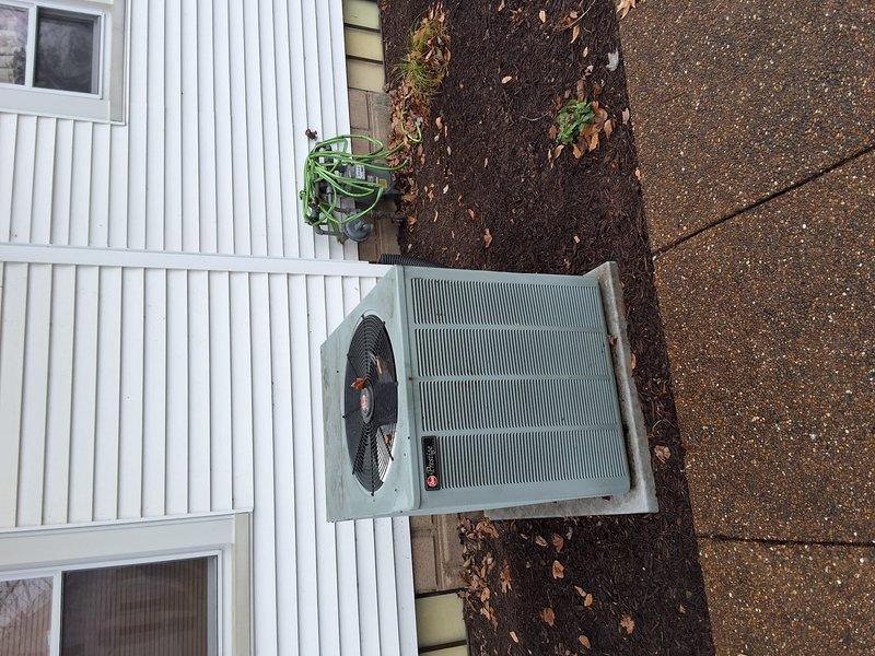 Completed site assessment at residential property to evaluate HVAC system replacement options. Inspected existing Rheem furnace unit in utility room and exterior air conditioning unit. Customer requires follow-up for financing options and precise measurements before proceeding with installation.