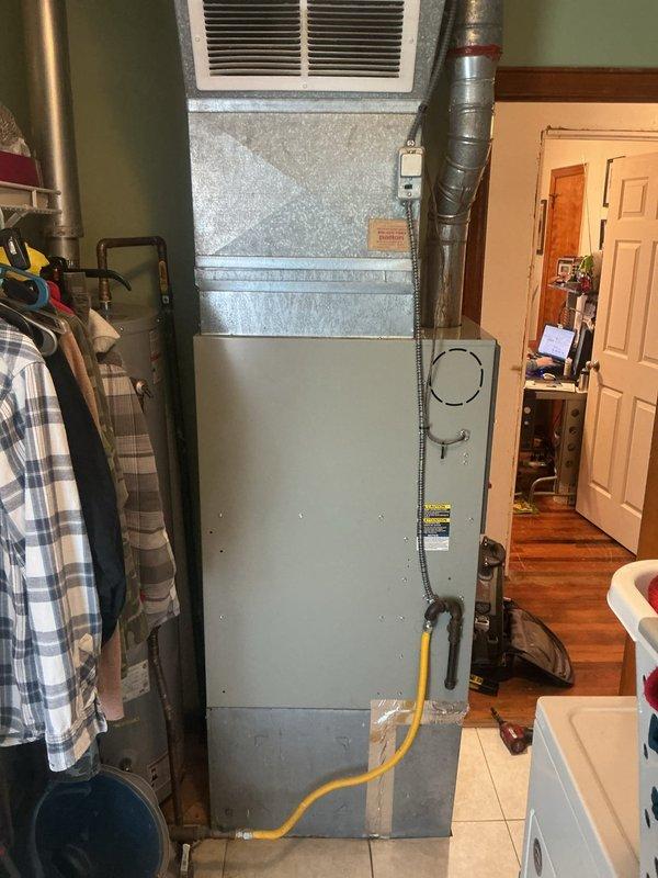 Responded to service call for 13-year-old Trane furnace system that was cycling off before producing airflow. Diagnostic inspection revealed blinking red fault code on control board. Determined issue was related to failed flame sensor causing improper ignition sequence. Cleaned flame sensor, checked gas pressure, and verified proper ignition timing. System now operating normally with correct heating cycle sequence and appropriate airflow through vents. Temperature in home restored to setpoint from previously reported 64°F.
