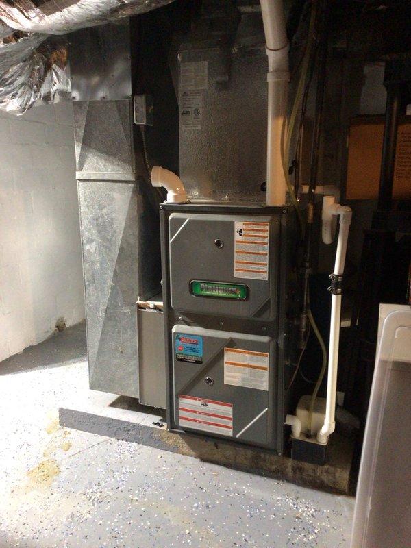 Performed scheduled Platinum Level maintenance service on 6-year-old residential HVAC system. Inspected both indoor furnace unit and outdoor AC condenser; system appears to be in serviceable condition. Replaced 16x25x5 air filter as part of regular maintenance program.