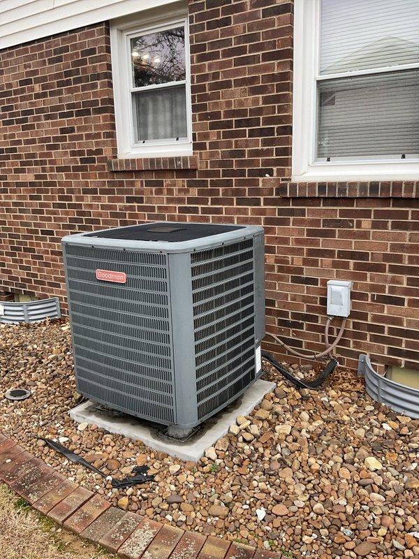 Performed replacement estimate for a homeowner with an aging 3-ton heat pump system that's "limping along" but still operational. Customer already received a quote for a 16 SEER heat pump replacement ($8,850) and requested a second opinion. Current Goodman outdoor unit sits on concrete pad with proper connections to house; customer plans to sell property within the next year and is not interested in repair options.