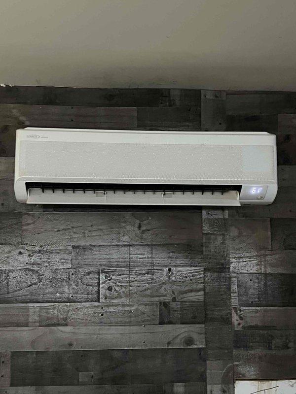 Conducted annual Gold Level maintenance on garage mini-split system installed 6/27/25. Performed comprehensive inspection including evaluation of condensation drainage and verification of proper system operation. Unit was found to be functioning correctly with temperature reading at 51 degrees as shown on display panel.