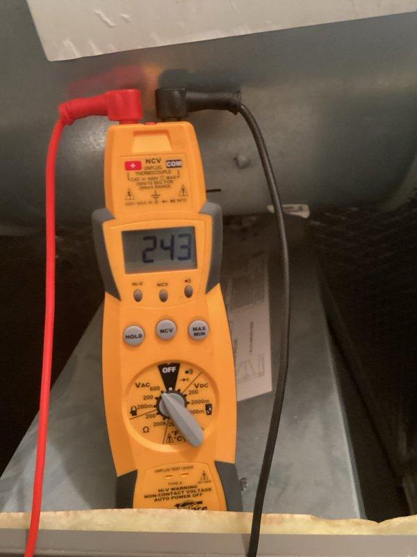 Performed platinum level preventative maintenance on 6-month-old system. Completed electrical diagnostics showing voltage readings of 243V and 28V. Replaced 20x20x5 air filter during second scheduled maintenance visit. System is operating within normal parameters and is due for renewal.