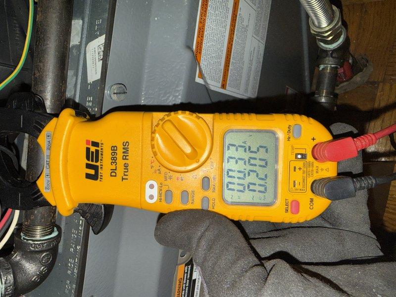 Completed platinum level maintenance on system. Replaced 16x25x5 filter as per monthly schedule. Conducted electrical diagnostic testing with multimeter and clamp meter to verify proper voltage and amperage readings across system components.