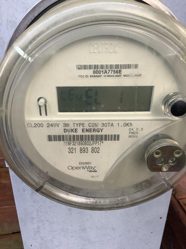 Conducted comprehensive HVAC replacement estimate for customer who currently has a non-functioning system waiting on parts. Performed thorough inspection of existing air handler unit located in utility closet and documented electrical specifications via Duke Energy meter (Centron CL200 240V/3W). Presented replacement options as requested by the homeowner who is exploring alternatives to repairing their current system.