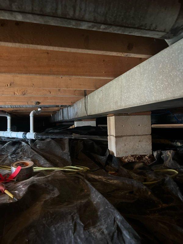 Performed follow-up service to complete previously unfinished work, primarily focused on reattaching disconnected ductwork in the crawl space area. Inspection confirmed proper reconnection and secure fitting of all ductwork components to ensure optimal system performance.