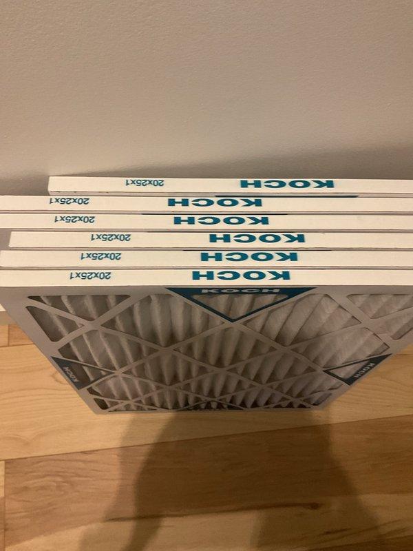Conducted preventative maintenance on customer's HVAC system. Verified proper burner operation with normal blue flame pattern in furnace. Replaced 20x25x1 air filter with customer's stock of Koch filters, noting customer replaces filters monthly. System functioning normally with no issues detected.