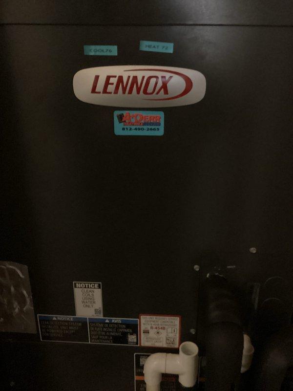 Performed quarterly maintenance service on Lennox HVAC system. Inspected and replaced 20x20x5 air filter. Temperature readings at return vent registered 72.2°F, aligning with thermostat setting. Noted significant dust accumulation on return air vent requiring attention during next scheduled maintenance.
