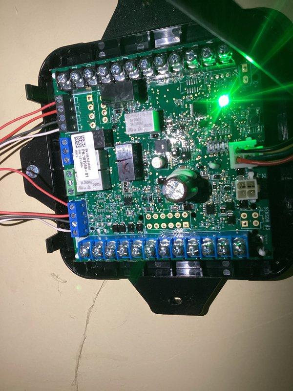 Conducted scheduled 6-month maintenance on HVAC system. Replaced 16x25x5 air filter during first service visit. Verified proper functioning of thermostat system settings and automatic updates feature. Inspected control board connections and confirmed operational status as indicated by illuminated LED.