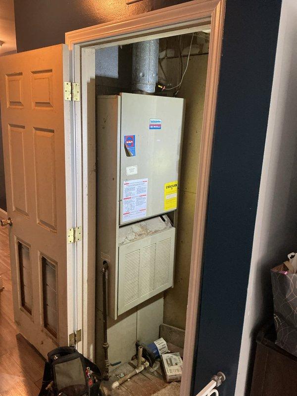 Conducted comprehensive inspection of aging furnace unit and ductwork, noted significant dust accumulation and potential maintenance issues. Provided customer with replacement options for the wall-mounted HVAC system, including improved efficiency models with modern specifications to address current ventilation concerns.