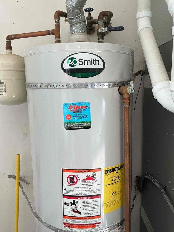 Performed routine maintenance on customer's A.O. Smith tanked water heater, completing a comprehensive flush to remove sediment buildup and restore optimal efficiency. Inspected all connections, valves, and the pressure relief system, confirming proper operation and absence of leaks. Water heater is now functioning efficiently with improved performance and extended lifespan.