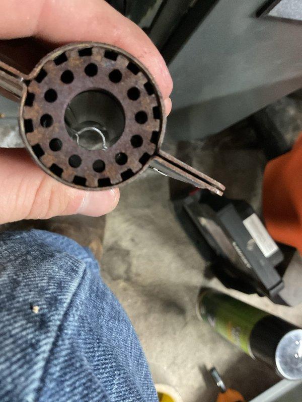 Performed diagnostic assessment on unit in response to customer-reported whistling noise during fan operation. Inspected filter alignment as potential cause of issue. CO2 readings were normal. Identified worn blower wheel component that was creating noise during operation; part was removed for inspection. Replaced 20x20x5 and 16x25x5 filters and properly aligned them. System now operating normally with whistling noise eliminated.