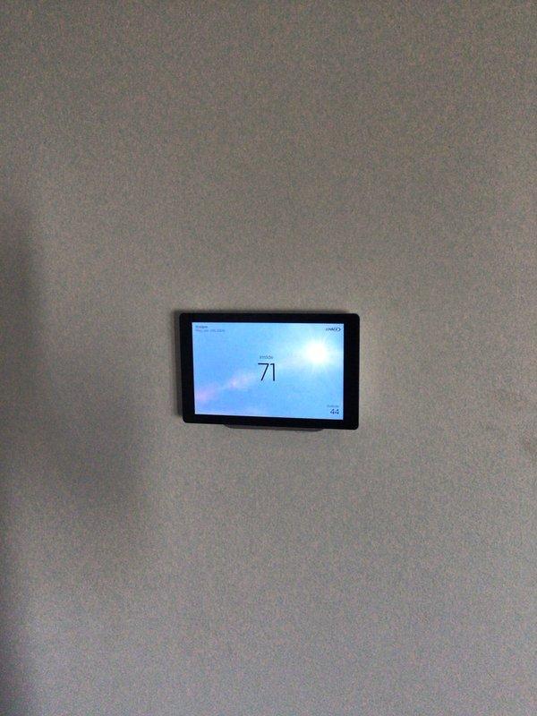 Completed annual planned maintenance on 8-month-old HVAC system. Replaced 20" x 20" x 5" filter, inspected thermostat functionality (confirmed 71° temperature reading), and discussed customer's request for additional sensors and duct sealing. System is functioning properly; renewed maintenance agreement for continued service.