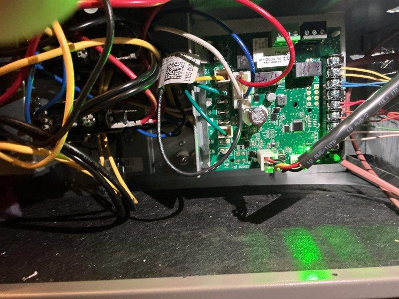 Completed annual planned maintenance service on system installed 8/12/25. Performed diagnostic check on control board circuit connections and LED function, confirming proper operation. Measured return air temperature (63.9°F) and noted significant dust accumulation on return air grille requiring cleaning. Replaced 20x20x5 air filter as part of routine maintenance.