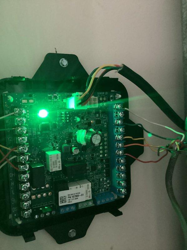 Completed annual maintenance on two Platinum Level systems (both installed on 7/3/25). Inspected electronic control boards, verified proper LED indicator functionality on Emerson circuit boards, and checked terminal connections. Both systems functioning optimally with no abnormalities detected. Customer not due for renewal at this time.