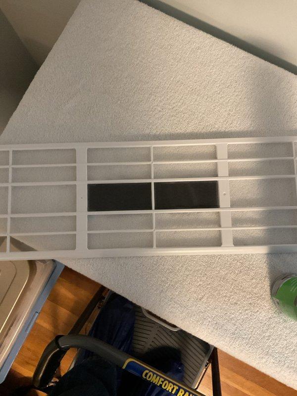 Performed routine maintenance inspection on customer's mini-split system. Examined wall-mounted indoor unit and ceiling air register for proper operation. Reviewed and verified BAM washable filters are in good condition; no service required at this time.