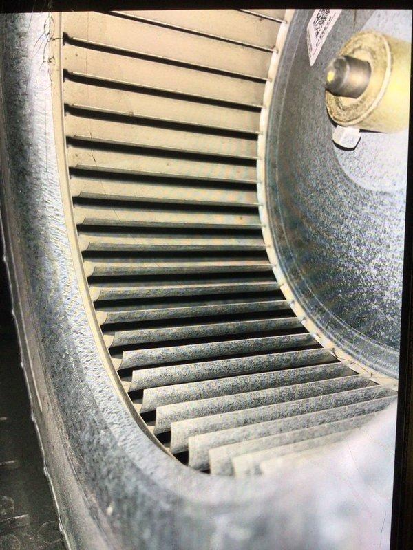 Performed scheduled platinum-level maintenance on HVAC system, including replacement of 20x25x5 filter which was 5 years old and due for monthly service. Inspected water heater connections and exhaust venting for proper installation. Cleaned blower wheel assembly to remove accumulated dust and debris, ensuring optimal system performance and airflow.