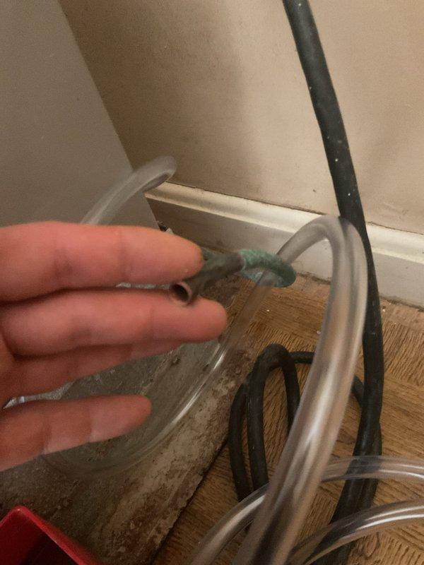 Responded to customer concern regarding loud noise and unusual indicator lights on 17-year-old HVAC system. Diagnosed issue with condensate removal system and installed new condensate pump. Connected proper PVC drainage assembly with appropriate fittings to ensure proper water evacuation from unit. System now operating normally with all warning lights cleared.