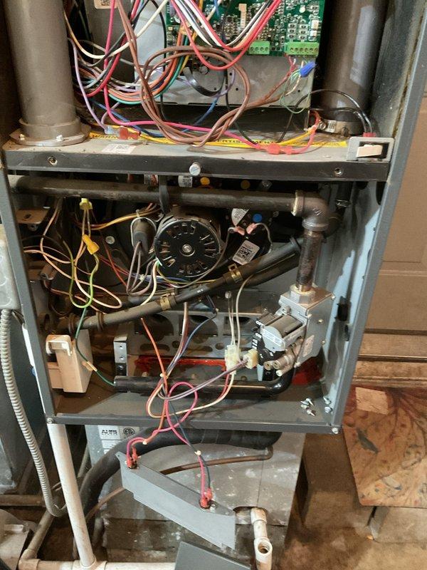 Completed annual Platinum Level maintenance service on two HVAC systems (7 and 9 years old). Replaced both air filters (16x20x5 and 20x20x5) which showed significant dust accumulation. Inspected furnace electrical components, circuit board, blower motor, and gas valve assembly; all systems functioning properly and ready for continued operation.