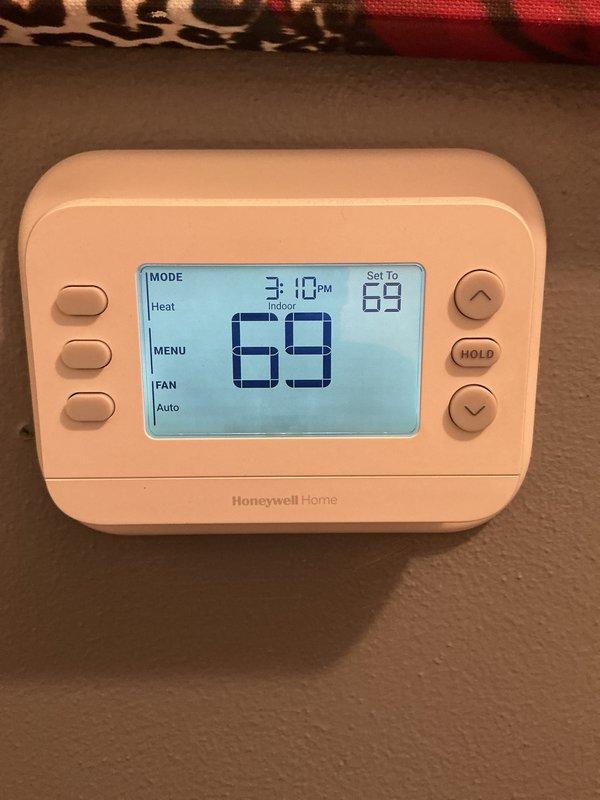 Performed annual planned single maintenance on HVAC system (installed 7/14/25). Inspected and verified proper operation of Honeywell digital thermostat set to 69°F in Heat mode with Auto fan. Examined furnace installation, checked all connections including PVC drainage pipes and metal ductwork, and confirmed system safety. Replaced 16x25x5 filter as part of routine maintenance. System functioning properly; no issues identified.