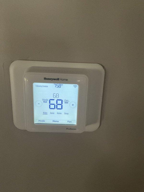 Completed Platinum Level maintenance service on a 2-year-old HVAC system. Replaced 16x25x4 pure air filter and verified proper operation of the Honeywell Home smart thermostat, which was functioning correctly in heat mode at 68°F. This was the first maintenance visit for this system.