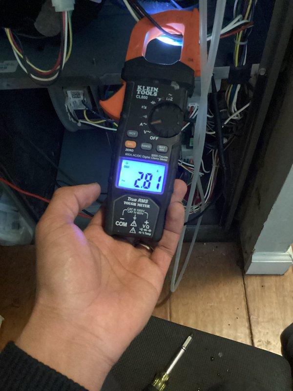 Performed annual platinum maintenance on 3-year-old HVAC system, replacing 14x25x1 filter. Conducted electrical diagnostics with clamp meter, measuring 28.1 amps during operation, and inspected control board connections to verify system integrity. All components functioning within specifications; customer renewed maintenance agreement.