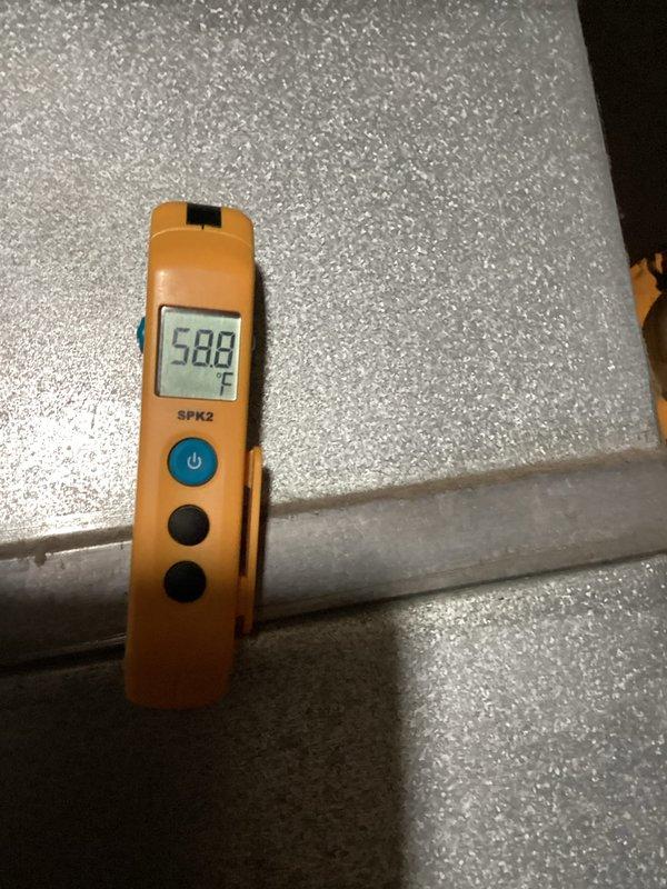 Completed 6-month scheduled maintenance visit. Replaced 20X25X5 air filter and verified system operation. Temperature readings indicated proper functionality at 58.8°F, and equipment was confirmed level using spirit level to ensure optimal performance.