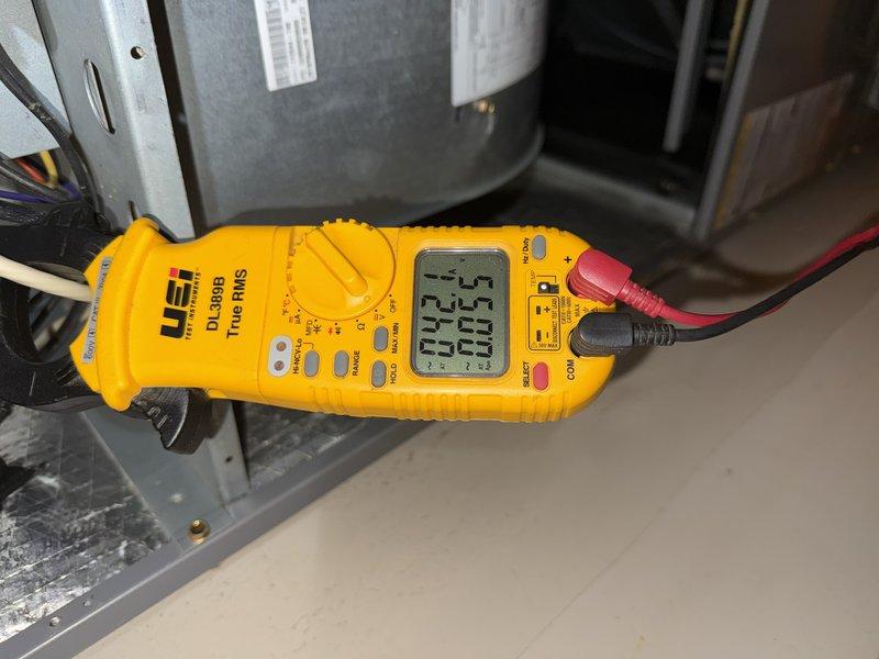 Responded to a no-heat call on a heat pump system less than 10 years old. Diagnosed electrical issue with tripped breaker that wouldn't reset. Performed voltage testing with multimeter confirming power supply irregularities (readings of 88.2V and 32.2V/20.6V where normal values were expected). Replaced faulty breaker and restored system operation after verifying proper voltage readings throughout circuit.