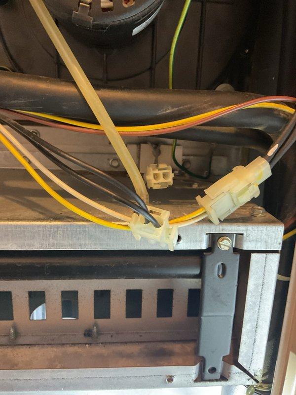 Diagnosed no heat issue on downstairs HVAC unit (10+ years old) with multimeter testing revealing electrical system malfunction. Inspected wiring harness connections and verified thermostat was functioning properly. Repaired faulty control board connection, restoring proper airflow and heat function while confirming system operation before completion.