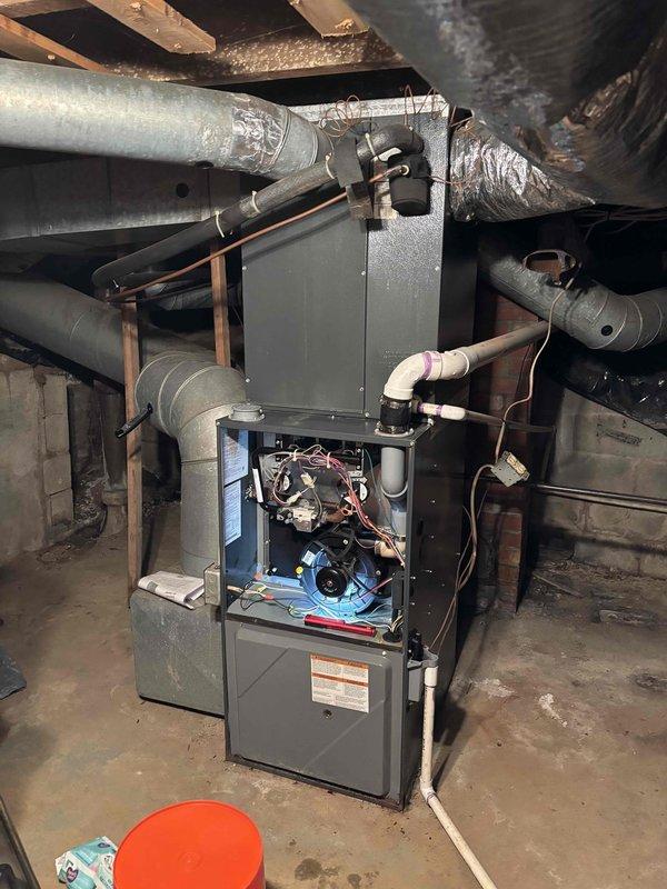 Completed annual 2nd visit Gold Level maintenance on two 15-year-old HVAC systems. Inspected furnace interior components including blower motor assembly, gas valve, circuit board, and electrical connections. Replaced 16x25 polarized filters and verified proper operation of both units. Systems are functioning correctly with no issues identified. Customer renewed service agreement for next maintenance period.