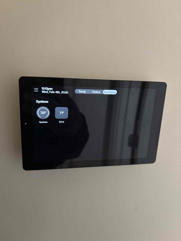 Responded to callback regarding temperature inconsistency with newly installed furnace. Diagnosed faulty remote sensor showing error code and confirmed thermostat was not maintaining consistent temperature between set point (75°) and actual reading (fluctuating to 70°). Provided customer with information about humidifier options as requested.