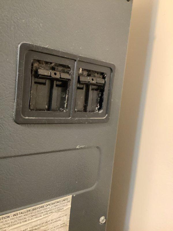 Performed comprehensive replacement estimate for non-functioning HVAC system. Inspected electrical panel with 60-amp double circuit breaker and noted empty/partially removed breaker slots that would require attention during system replacement. Customer seeking replacement options only, not repair alternatives.